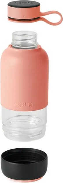 Бутилка с вграден филтър Lekue On The Go 1010228, 500 мл, Боросиликатно стъкло, -20°C/+60°C, Корал