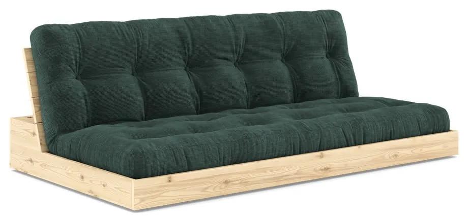 Тъмнозелен разтегателен диван от велур 196 cm Base – Karup Design