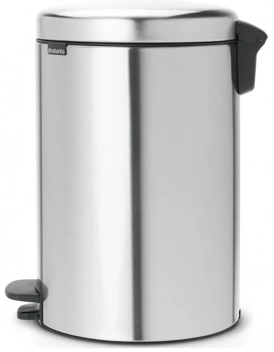 Кош за боклук с педал Brabantia NewIcon 649046, 20 л, Плавно затваряне, Противоплъзгаща основа, Устойчив на пръстови отпечатъци, Инокс/Мат