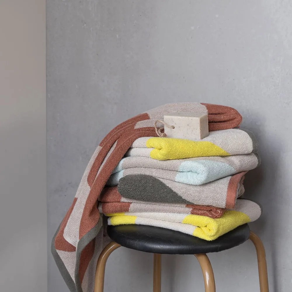 Кърпа от органичен памук от тери в цвят мента 50x90 cm Diagonal – Mette Ditmer Denmark