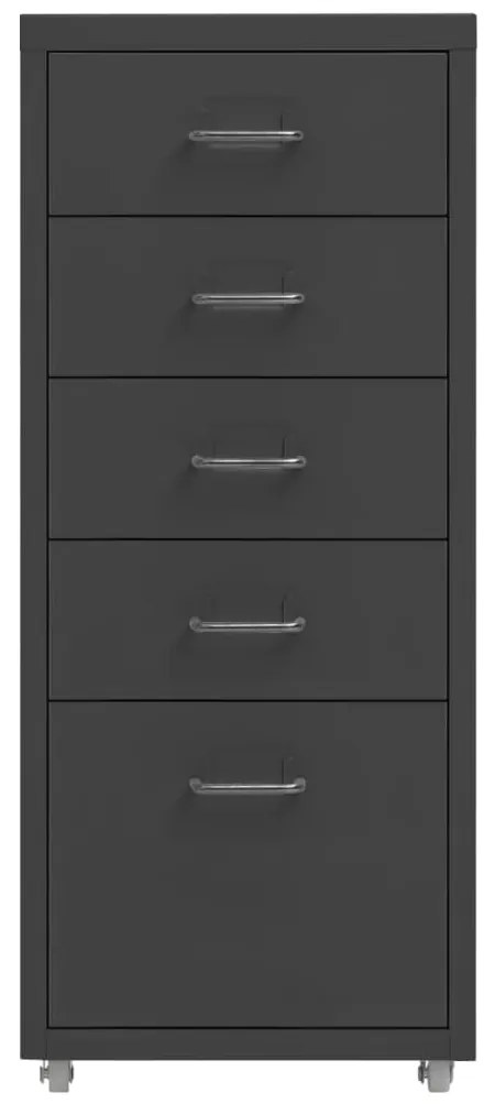 335915 vidaXL Мобилен офис шкаф, антрацит, 28x41x69 см, метал