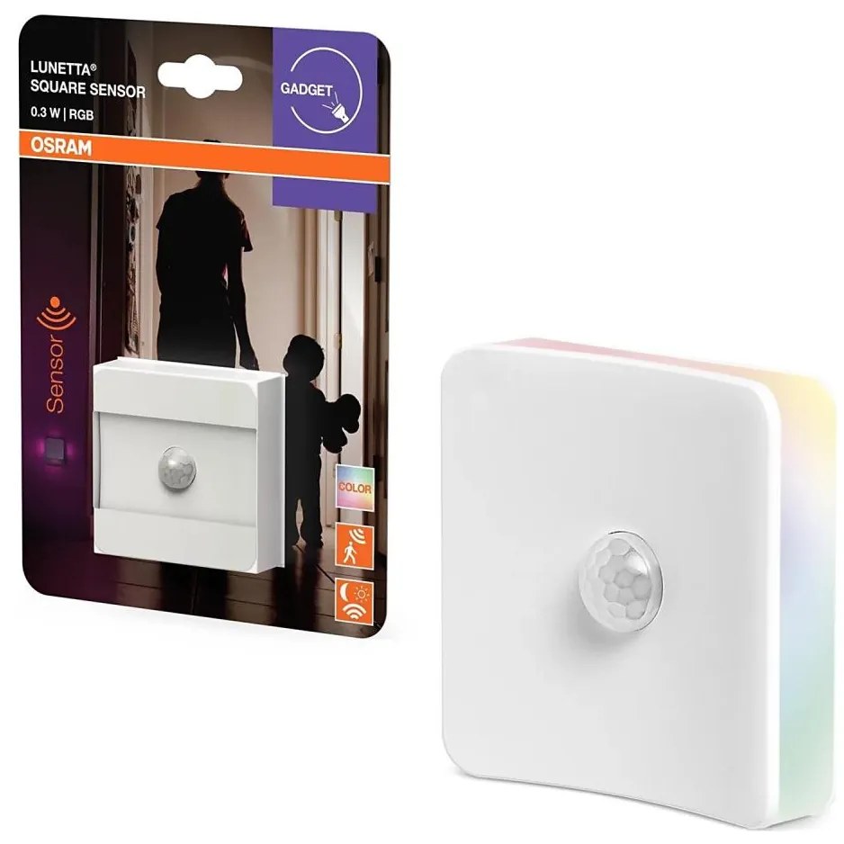 Osram-LED RGB Ориентираща нощна лампа за контакт със сензор LUNETTA LED/0,3W/230