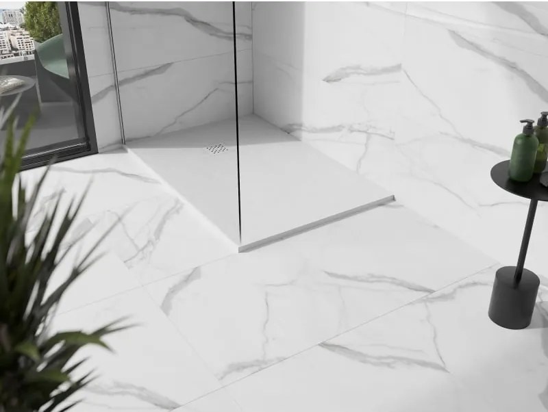 Mexen Stone+ правоъгълно композитно корито 120 x 100 см, бяло, бяла облицовка