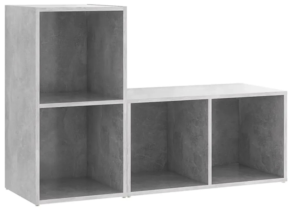 3079947 vidaXL ТВ шкафове, 2 бр, бетонно сиви, 72x35x36,5 см, инженерно дърво