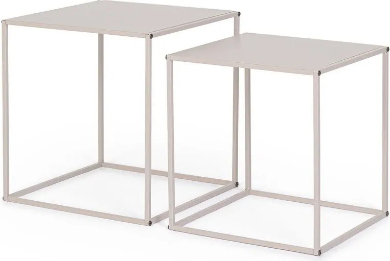 Бежови метални масички за кафе в комплект 2 бр. 38x38 cm Alrik – Yes Everyday