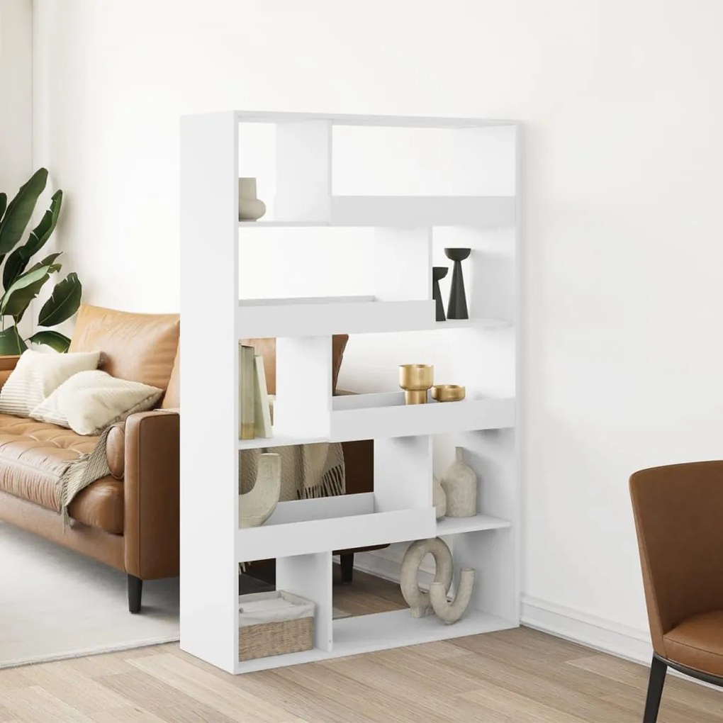 3309492 vidaXL Разделител за стая, бял, 100x33x156,5 см, инженерно дърво
