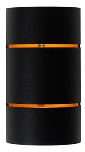 Модерен стенен аплик черен със златен интериор - Pia