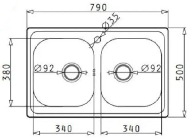 Мивка Maidsinks Вградена 2B-79 x 50 см