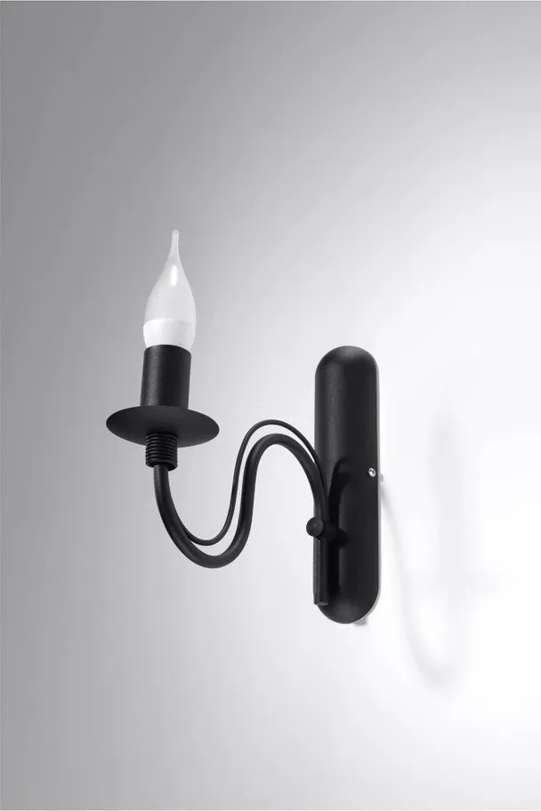 Черна метална стенна лампа Fiorano – Sollux