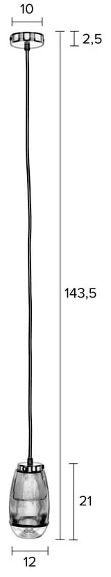 Висяща лампа в златист цвят със стъклен абажур ø 12 cm Robin - White Label