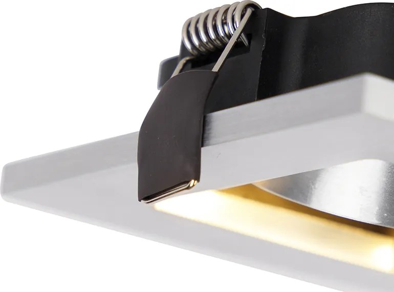 Комплект от 6 модерни вградени прожектора алуминиеви въртящи се и накланящи се GU10 50mm - Qure