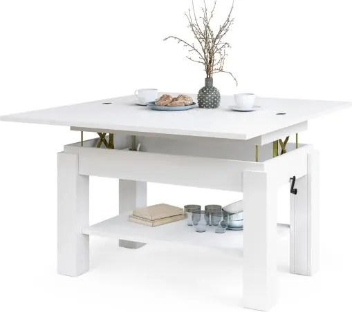 БРАВО Бял - РАЗТЕГАТЕЛНА ХОЛНА МАСА С ПОВДИГАЩ МЕХАНИЗЪМ И С РАФТ