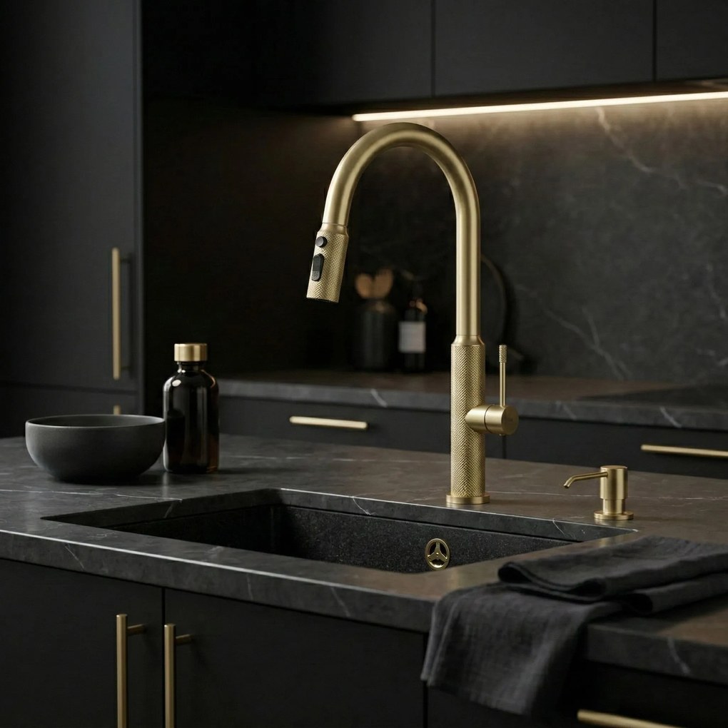 Смесител за кухня Rea Master Brush Gold