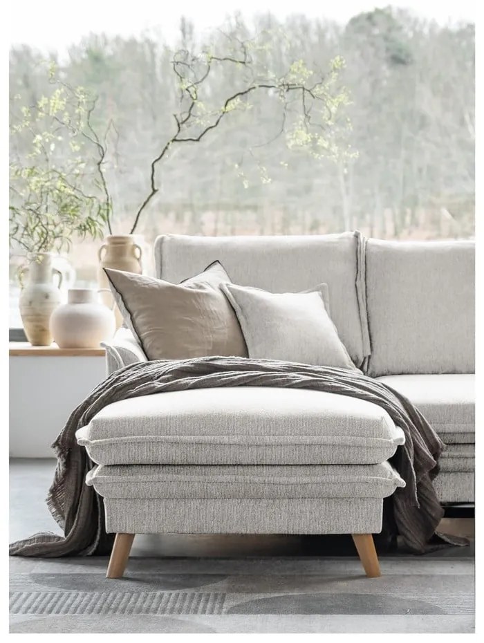 Бежов разтегателен ъглов диван (ляв ъгъл) Charming Charlie – Miuform