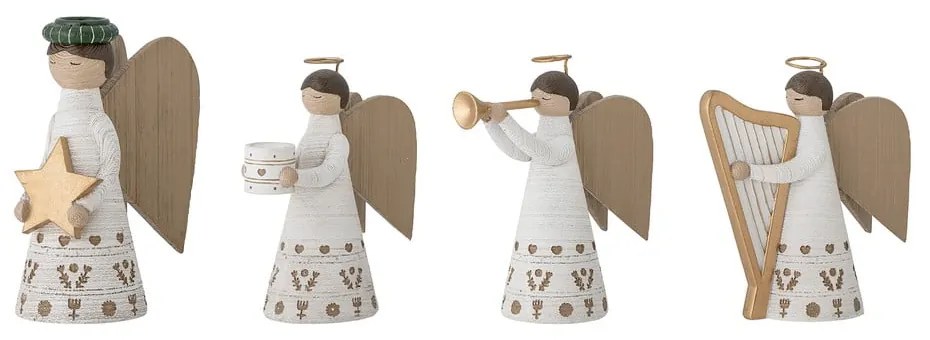 Свещници от полирезин с коледен мотив в комплект от 4 броя Abba - Bloomingville