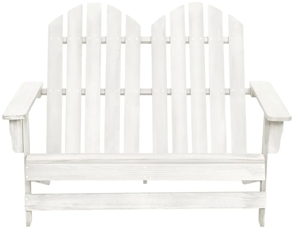 315899 vidaXL 2-местен градински стол "Адирондак", чам масив, бял