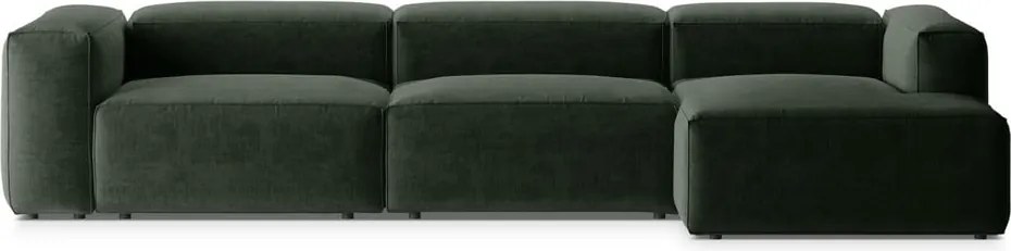Зелен ъглов диван (десен ъгъл) Bergamo – Cosmopolitan Design