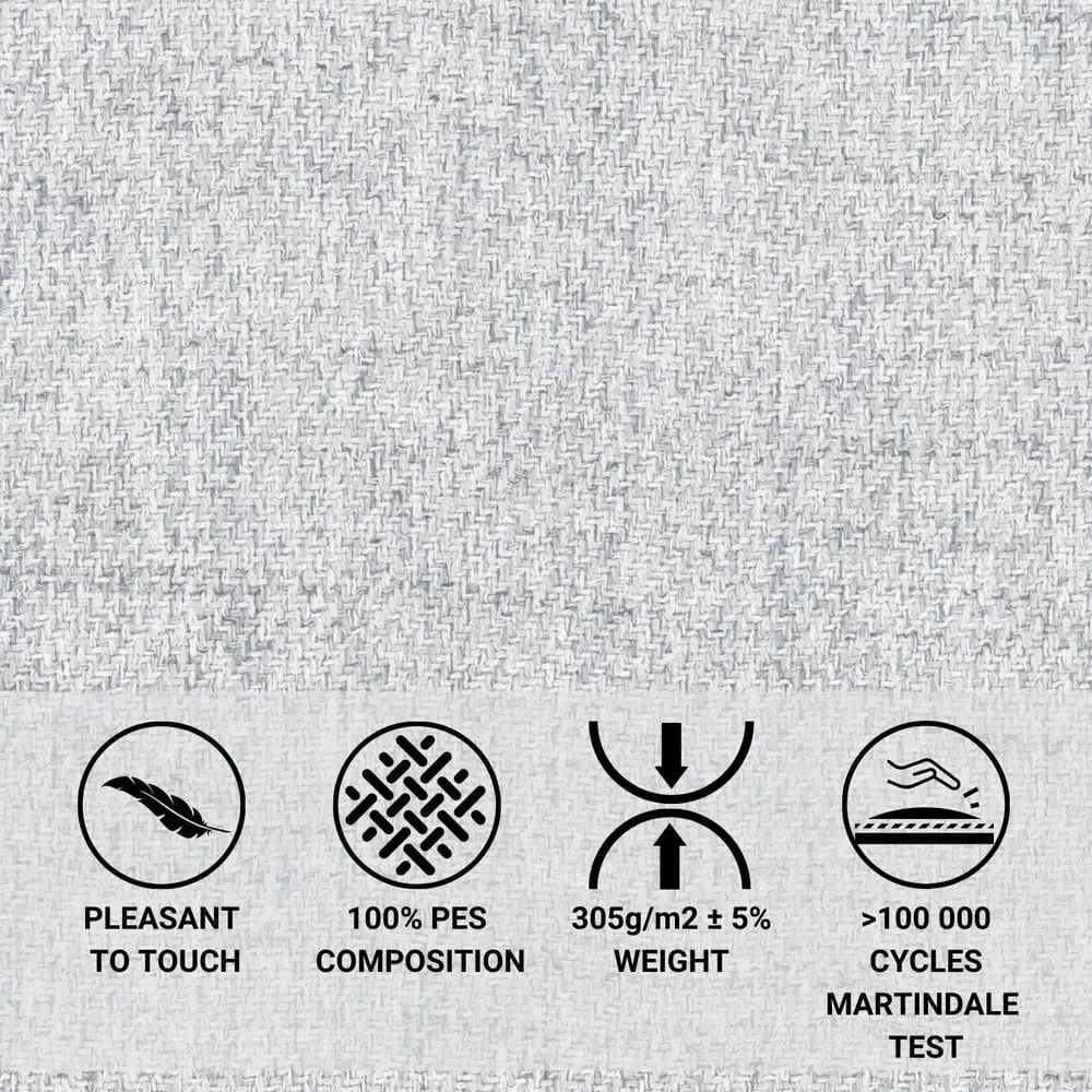 Светлосиво тапицирано двойно легло с място за съхранение с включена подматрачна рамка 180x200 cm Baleine – Maison de Rêve