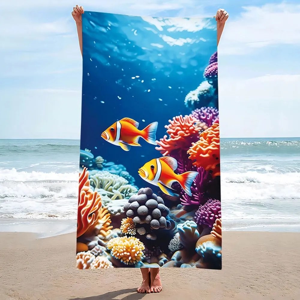 Плажна кърпа Коралов риф 100x180 cm