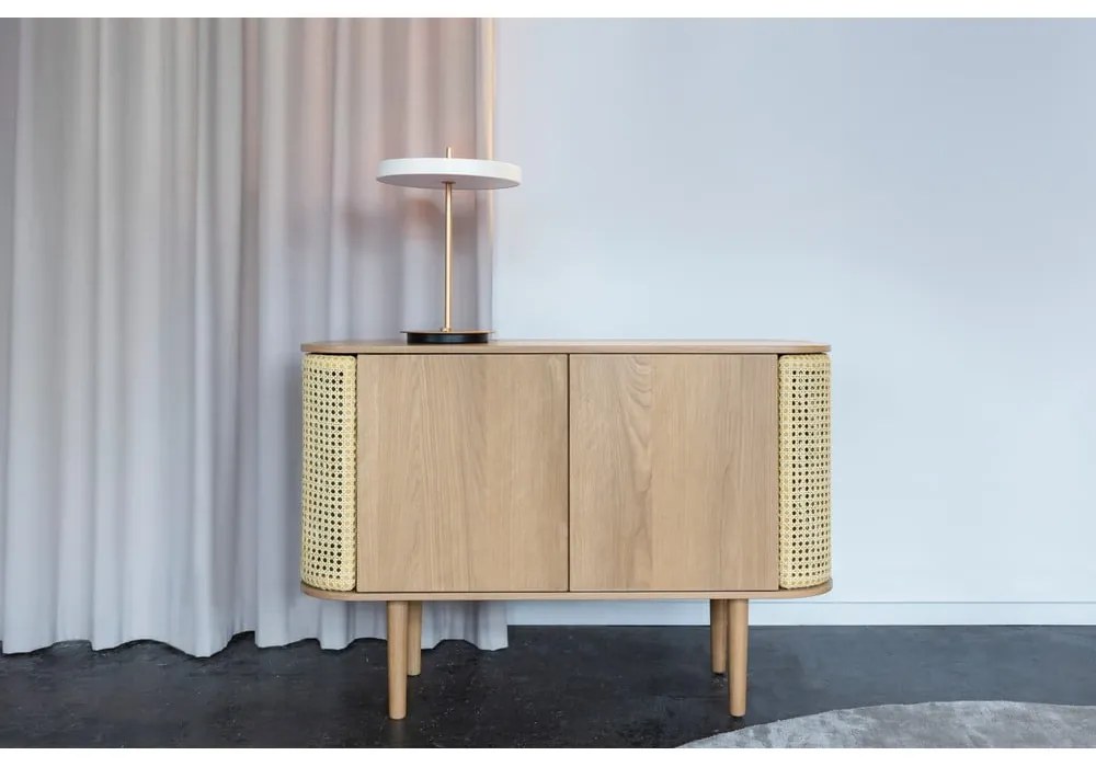 Черно-бяла метална LED затъмняваща се настолна лампа с метален абажур (височина 41,5 cm) Asteria Table – UMAGE