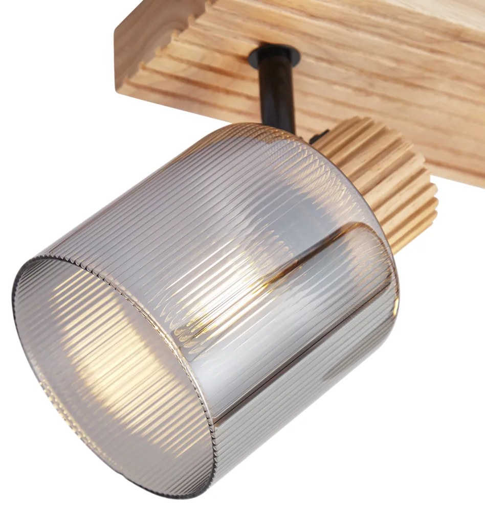 Модерен прожектор дърво с димно стъкло 2 светлини въртящ се и накланящ се - Gracy