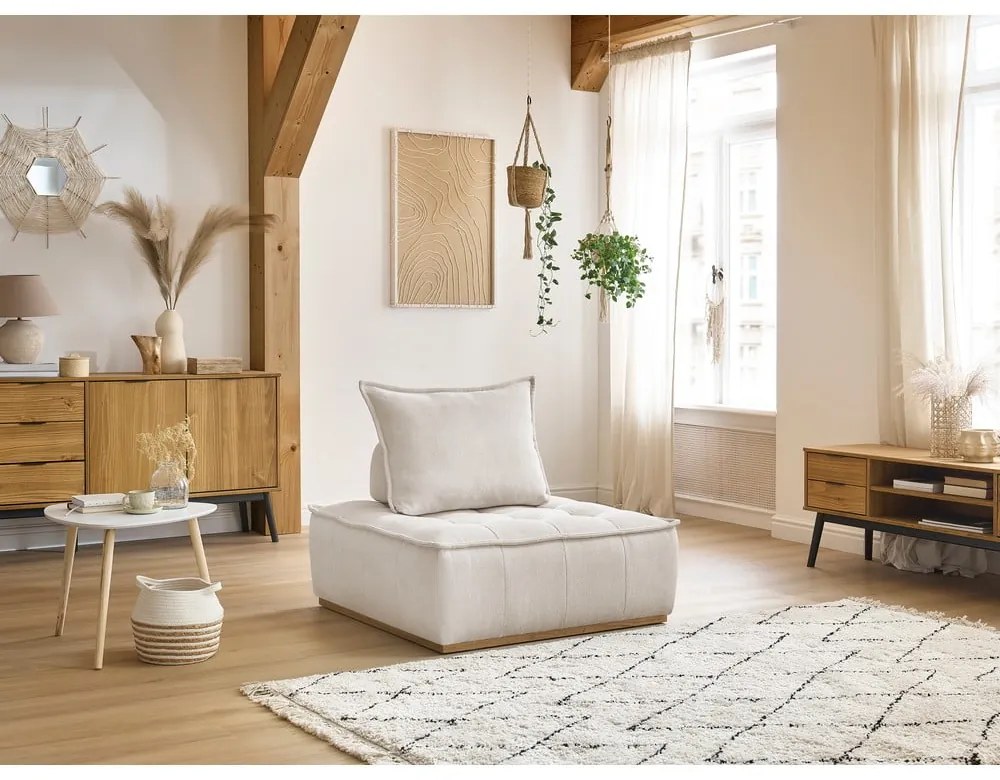 Бяло шенилово кресло Elisa – Bobochic Paris