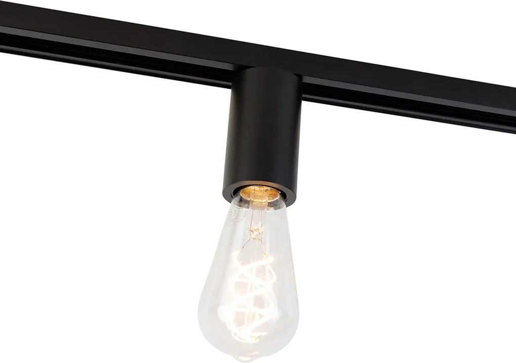 E27 Фитинг с релсова окачване за 1-фазна релса черен - Jeana