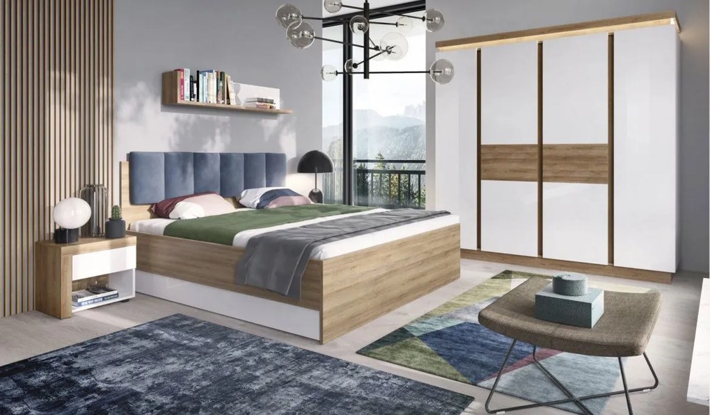 Гардероб Четирикрил Lynx-Естествено-бяло