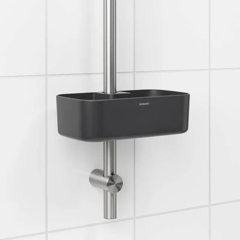 Органайзер за душ Brabantia ReNew 1004186, 7.5х13.3х24.4 см, Дъно с отвори за вода, Устойчивост на корозия, Тъмносив