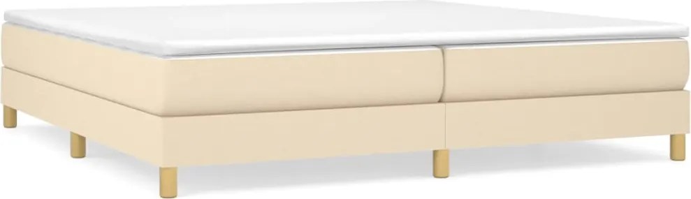 3120643 vidaXL Рамка за легло с пружини, кремава, 200x200 см, плат