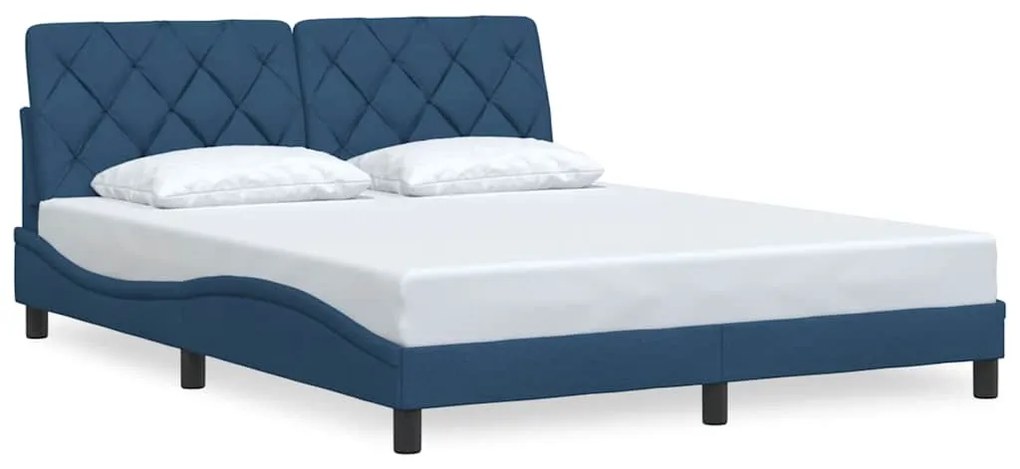 3310614 vidaXL Рамка за легло без матрак, синя, 160x200 см, плат