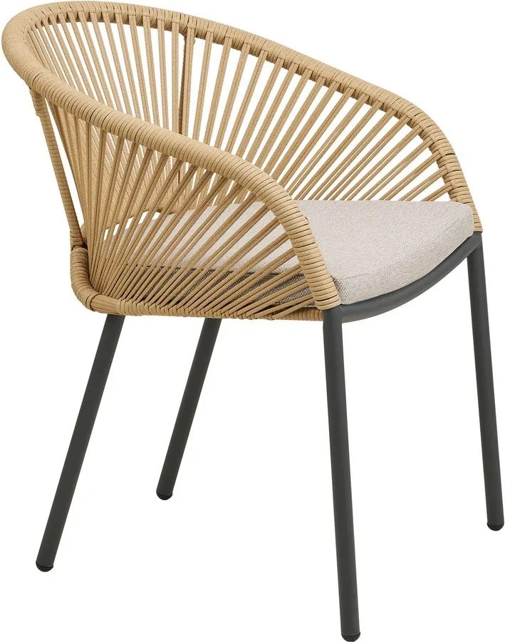 Бежов градински стол метален/подплатен Novella – House Nordic