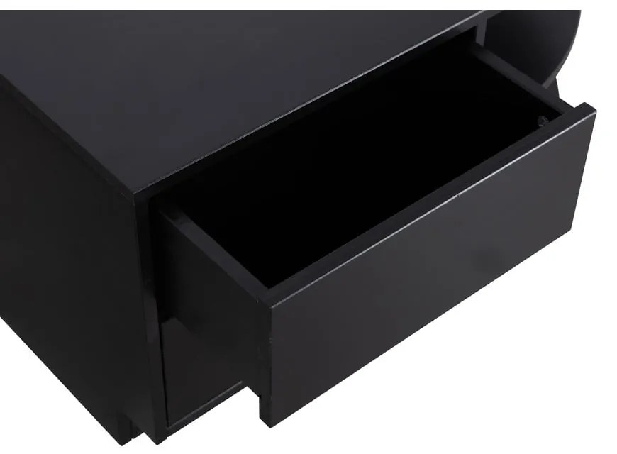 Черна модулна телевизионна масичка от борова дървесина 78x40 cm Finca - WOOOD