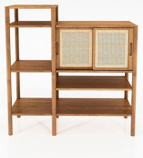 Дъбова дървена етажерка за книги 120x123 cm Pola - The Beds