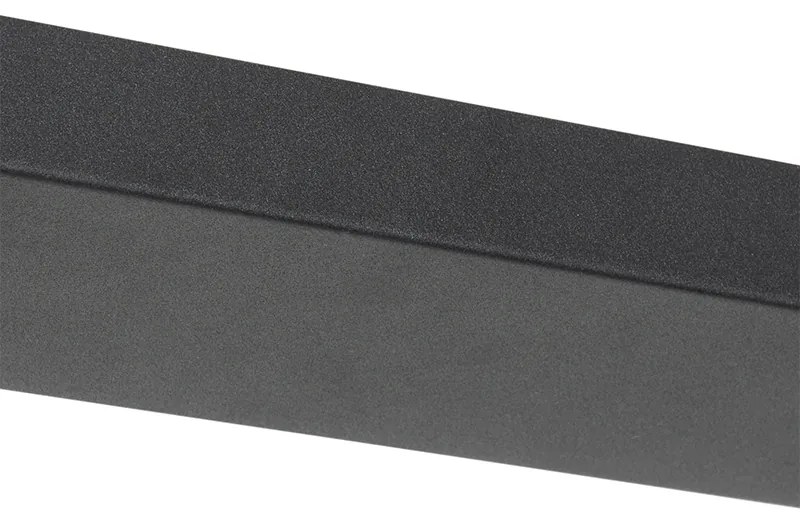 Висяща лампа в стил арт деко черна със златно стъкло овална 3-светлина - Pallon