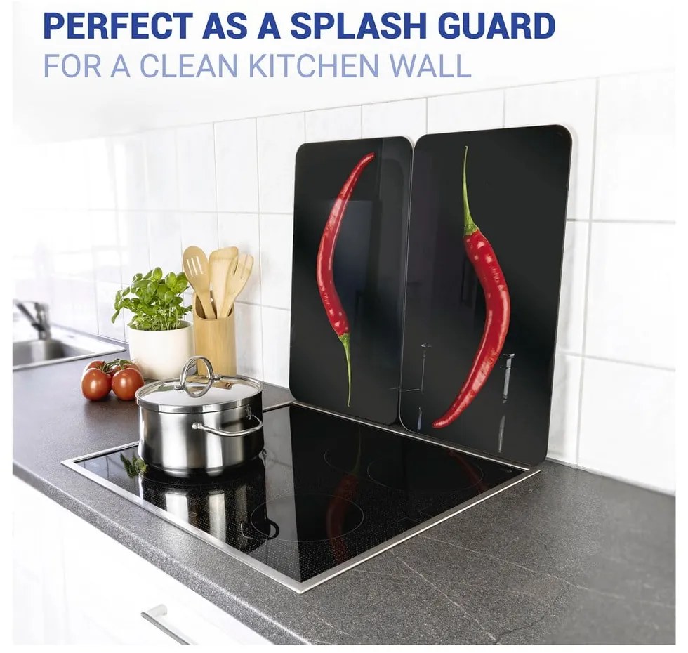 Комплект от 2 стъклени капака за печка , 52 x 30 cm Peperoni - Wenko