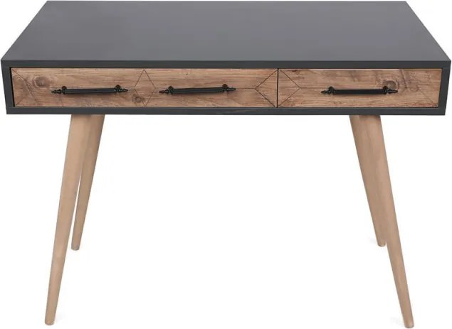Втора ръка: Бюро Kalune Design 854KLN1502, 105х55 см, 2 чекмеджета, Меламиново покритие, Светлокафяв/черен