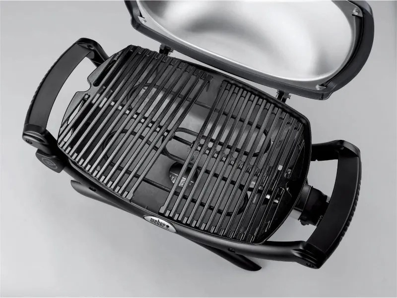 Електрическо барбекю Weber Q1400 WB 52020079, 2200 W, 43x32 cm, Капак и корпус от лят алуминий, Подвижна тава за мазнини, Тъмносив