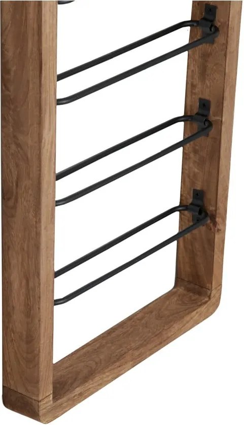 Черен стенен стелаж за 6 бутилки вино Sorrento - Light &amp; Living