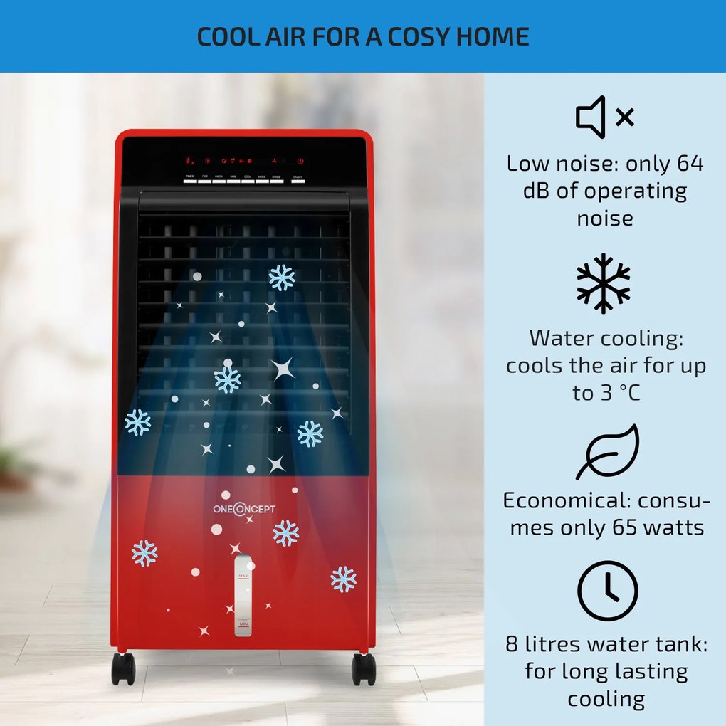 OneConcept CTR-1, 4 в 1, охладител за въздух, 65 W, дистанционно управление