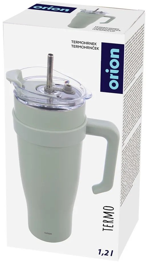 Светлозелена термочаша със сламка 1,2 l Termo – Orion