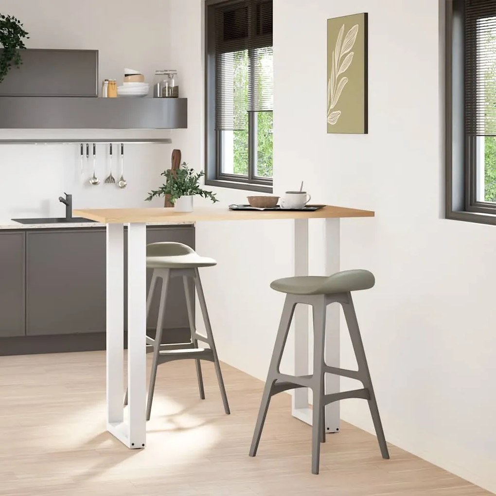 4013241 vidaXL Крака за бар маса, U-образни, 2 бр., бели, 40 x (110-111) см, стомана