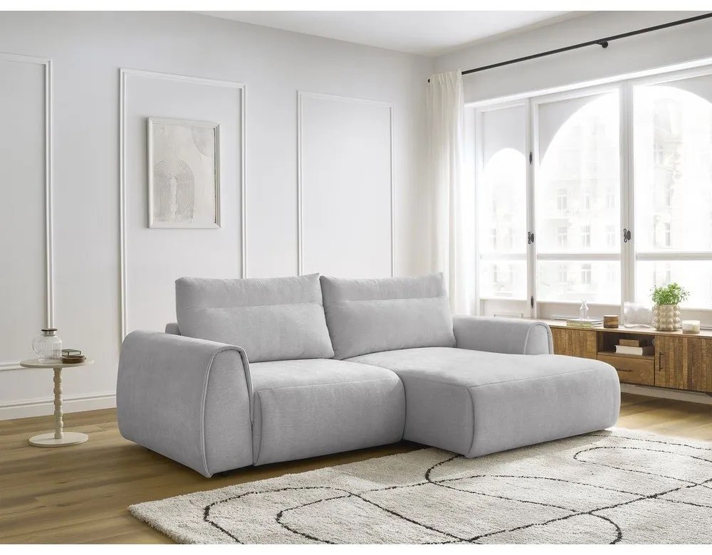 Светлосив ъглов диван Aden – Bobochic Paris