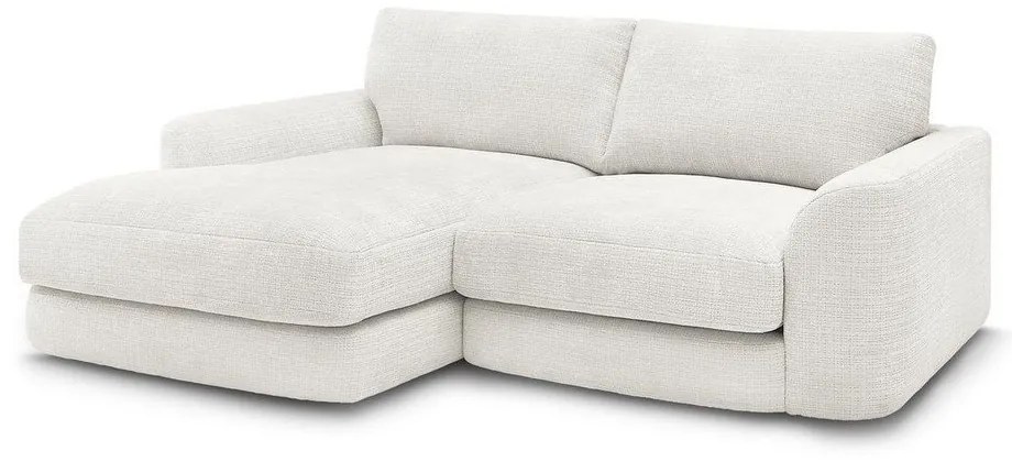 Бял шенилов ъглов диван (ляв ъгъл) Leonore – Bobochic Paris