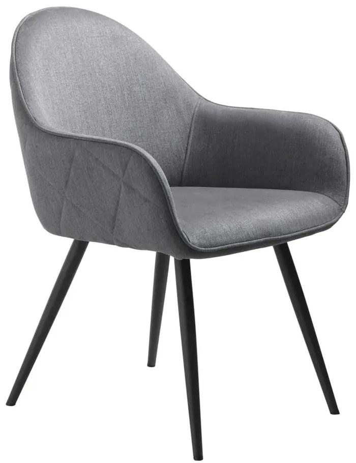 Сив тапициран трапезен стол с подлакътници Minto – Unique Furniture