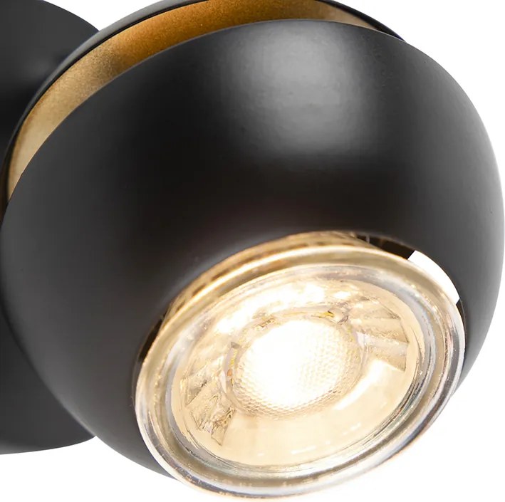 Модерен прожектор 1-светлина черен със златен интериор - Buell Deluxe