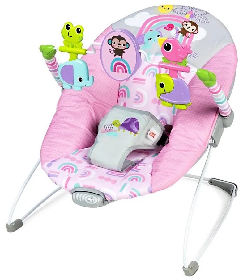 Bright Starts - Вибрираща бебешка люлка PINK PARADISE 1xLR14