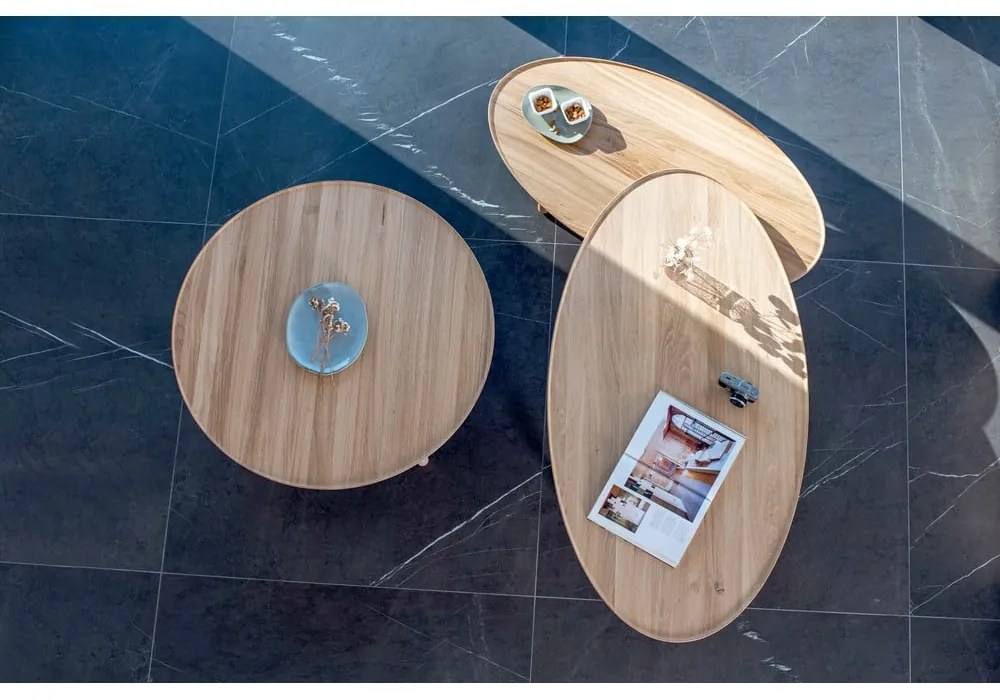 Дъбова маса за кафе в естествен цвят 80x150 cm Mu - Gazzda