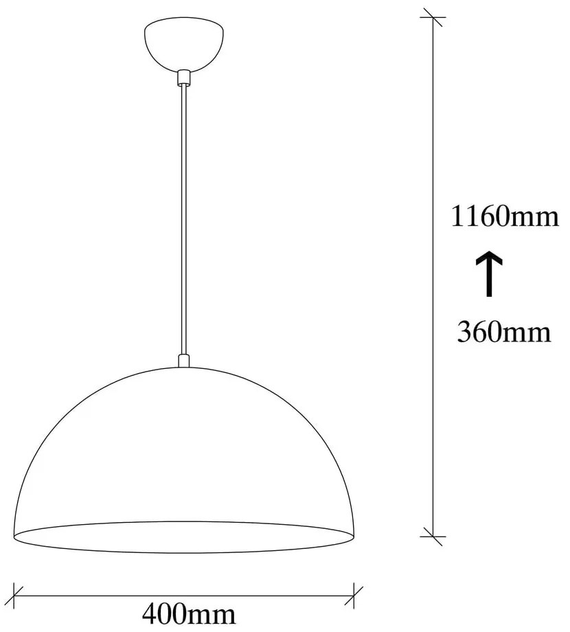 Черно висящо осветително тяло с метален абажур ø 40 cm Coppa – Opviq lights