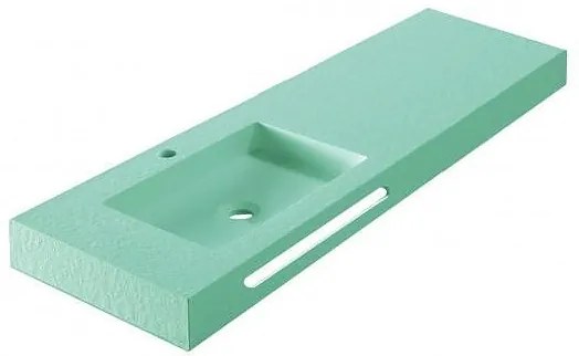 Мивка за баня " RESIN POLY MARBLE" ICC 8046LG, стенен монтаж, смола, светло зелен мат, 120х46см